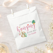 熱帯ジャングルアニマル子供の誕生日パーティー フェイバーバッグ (クリップ留めされた状態)