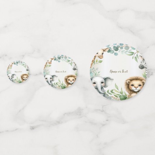 熱帯ジャングルサファリアニマルグリーン離れパーティー コンフェッティ (裏面)