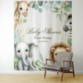 熱帯ジャングルサファリアニマルグリーン離れパーティー タペストリー (インサイチュ)