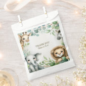 熱帯ジャングルサファリアニマルグリーン離れパーティー フェイバーバッグ (クリップ留めされた状態)