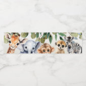 熱帯ジャングルサファリアニマルグリーン離れパーティー ペットボトルラベル (シングルラベル)