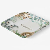 熱帯ジャングルサファリアニマルグリーン離れパーティー ペーパープレート (傾斜あり)