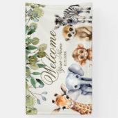 熱帯ジャングルサファリアニマルグリーン離れパーティー 横断幕 (縦)