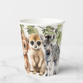 熱帯ジャングルサファリアニマルグリーン離れパーティー 紙コップ (裏面)