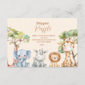 熱帯ジャングルサファリアニマルズボーイラッフルおむつ エンクロージャーカード (正面)