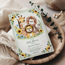 熱帯ジャングルサファリ動物のベビーシャワー