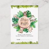 熱帯ジャングルサファリ動物の男の子の赤ちゃんシャワー エンクロージャーカード (正面)