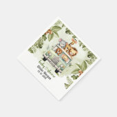 熱帯ジャングルサファリ動物の男の子の赤ちゃんシャワー スタンダードカクテルナプキン (角)