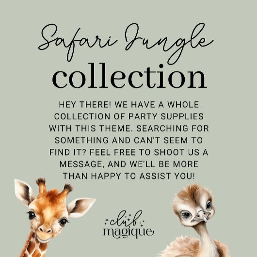 熱帯ジャングルサファリ動物の男の子の赤ちゃんシャワー スタンダードカクテルナプキン