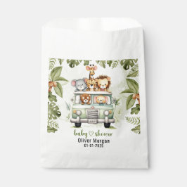 熱帯ジャングルサファリ動物の男の子の赤ちゃんシャワー フェイバーバッグ