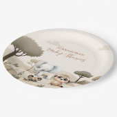 熱帯ジャングルサファリ動物の男の子の赤ちゃんシャワー ペーパープレート (アングル)