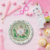 熱帯ジャングルサファリ動物の男の子の赤ちゃんシャワー ペーパープレート (パーティー)