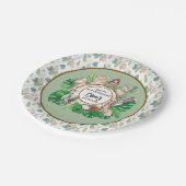 熱帯ジャングルサファリ動物の男の子の赤ちゃんシャワー ペーパープレート (アングル)