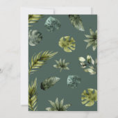 熱帯ジャングルサファリ動物の男の子の赤ちゃんシャワー 招待状 (裏面)