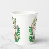 熱帯ジャングルサファリ動物の男の子の赤ちゃんシャワー 紙コップ (右)