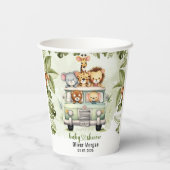 熱帯ジャングルサファリ動物の男の子の赤ちゃんシャワー 紙コップ (裏面)