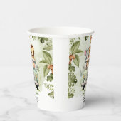 熱帯ジャングルサファリ動物の男の子の赤ちゃんシャワー 紙コップ (右)