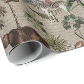 熱帯ジャングルサファリ動物パターン ラッピングペーパー (ロールコーナー)