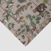 熱帯ジャングルサファリ動物パターン 薄葉紙 (詳細)