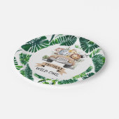 熱帯ジャングルサファリ動物パーティー ペーパープレート (アングル)