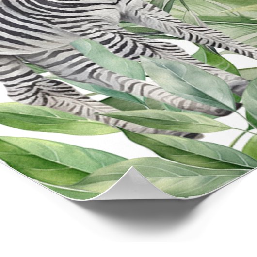 熱帯ジャングルサファリ動物ベビーシャワーへようこそ ポスター (角)