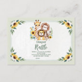 熱帯ジャングルサファリ動物ラッフルおむつ エンクロージャーカード (正面)