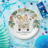 熱帯ジャングルサファリ野生動物ベビーシャワー ペーパープレート (パーティー)