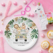 熱帯ジャングルサファリ野生動物ベビーシャワー ペーパープレート (パーティー)