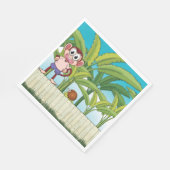 熱帯ジャングルシーンのサルとカタツムリ スタンダードランチョンナプキン (角)