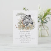 熱帯ジャングルゼブラ結婚式招待状 招待状 (スタンド正面)