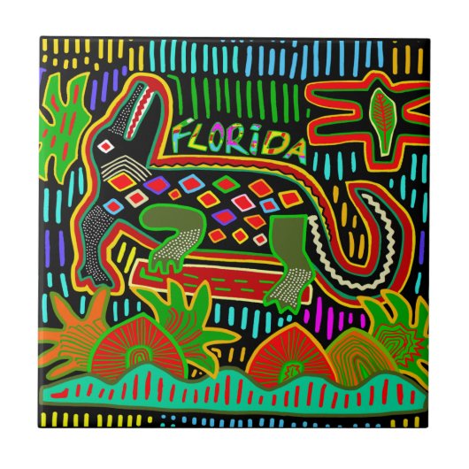 熱帯ジャングルタイルのフロリダゲーター タイル (正面)