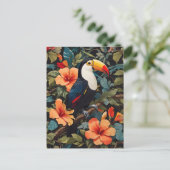 熱帯ジャングルトゥーカンの鳥 ポストカード (スタンド正面)