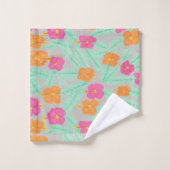 熱帯ジャングルハイビスカス バスタオルセット (ウォッシュタオル)