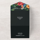 熱帯ジャングルパロツハイビスカス結婚島 オールインワン招待状 (外側)