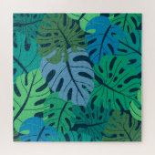 熱帯ジャングルパームシームレスパターン ジグソーパズル (横)