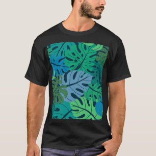 熱帯ジャングルパームシームレスパターン Tシャツ