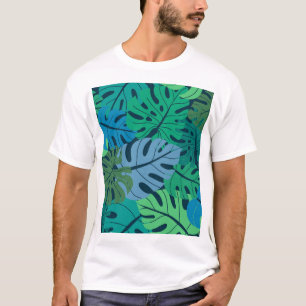 熱帯ジャングルパームシームレスパターン Tシャツ