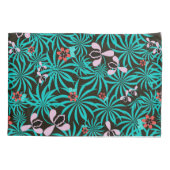 熱帯ジャングルパーム葉花蘭開花 枕カバー (裏面)