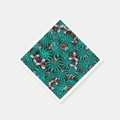 熱帯ジャングルパ葉メラン花開花c スタンダードカクテルナプキン (角)