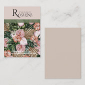 熱帯ジャングルピンクの花のイヤリングディスプレイ 名刺 (正面/裏面)