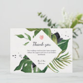 熱帯ジャングルフローラエキゾチック結婚シック感謝していズ サンキューカード (スタンド正面)