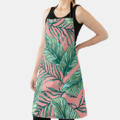 熱帯ジャングルフローラ:ヤシ葉のパターン エプロン (インサイチュ)