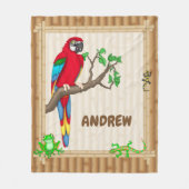 熱帯ジャングルブランケパーソナライズされたット フリースブランケット (正面)