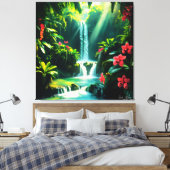 熱帯ジャングルブリス キャンバスプリント (インサイチュ (寝室))
