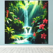 熱帯ジャングルブリス キャンバスプリント (インサイチュ (ウッドフロア))