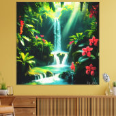 熱帯ジャングルブリス キャンバスプリント (インサイチュ (リビング))