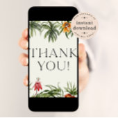 熱帯ジャングルベビーシャワーサンキューカード 招待状