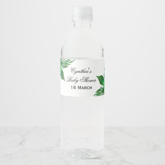 熱帯ジャングルベビーシャワー水瓶包 ペットボトルラベル (正面)