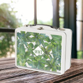 熱帯ジャングルモノグラムモダンメタルランチボックス メタルランチボックス