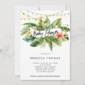 熱帯ジャングルライトベビーシャワー招待 招待状 (正面)